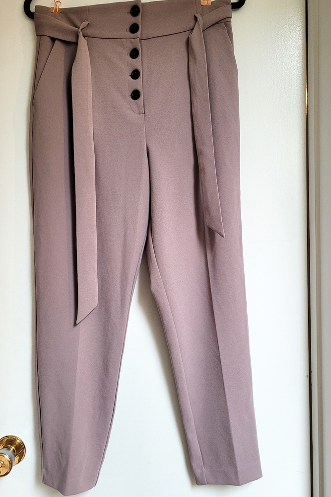 Blush Paper Bag Pants High Waist